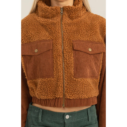 SHERPA AND CORDUROY JACKET