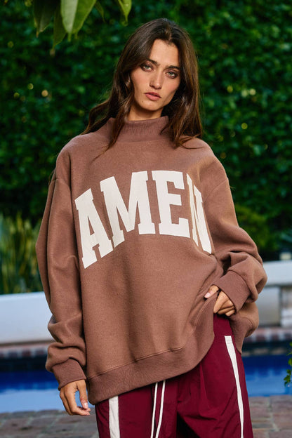 WWJD 'WWJD & AMEN' Reversible Mock Neck Sweatshirt