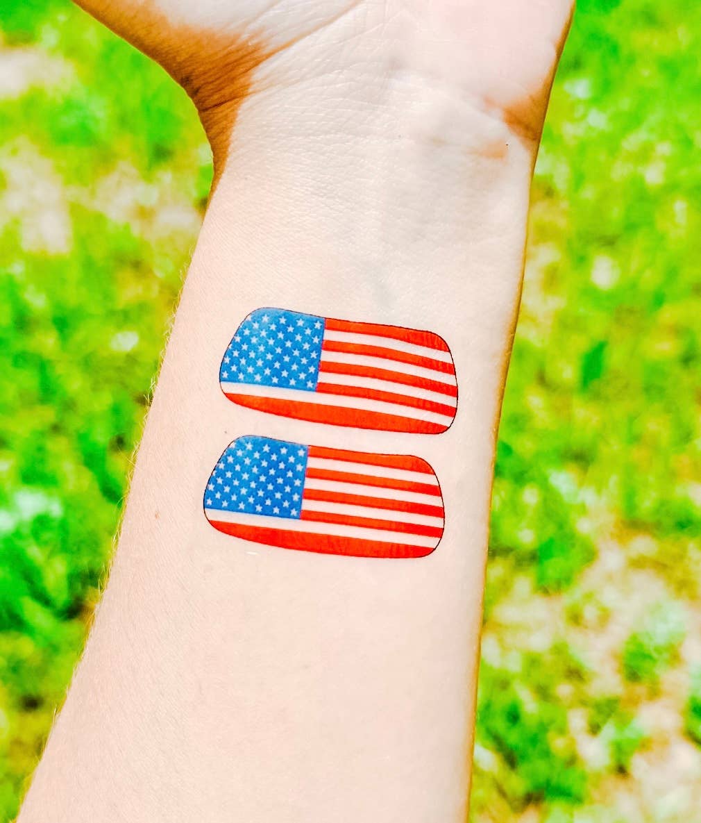 American Flag Eye Black Temporary Tattoos