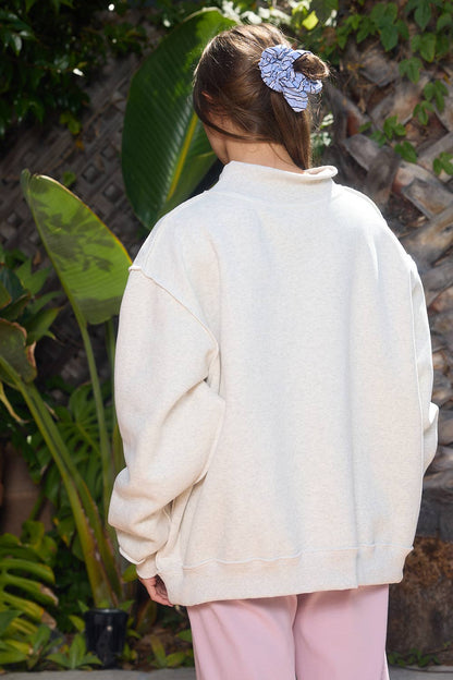 Reversible "MAHJ"&"BAM" MockNeck Sweatshirt