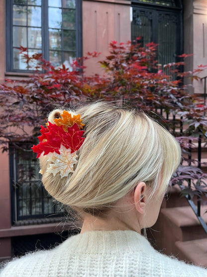 Hand-painted Maple Leaves Claw Hair Clip