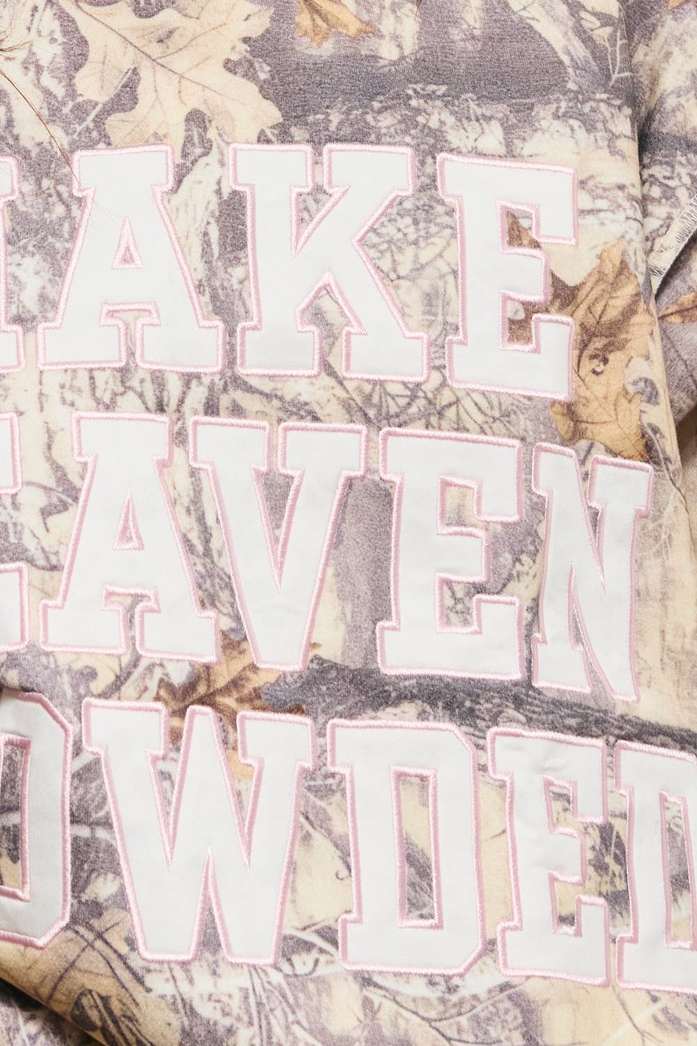 Make Heaven Crowded | Camo Appliqué Embroidery Mockneck Sweatshirt