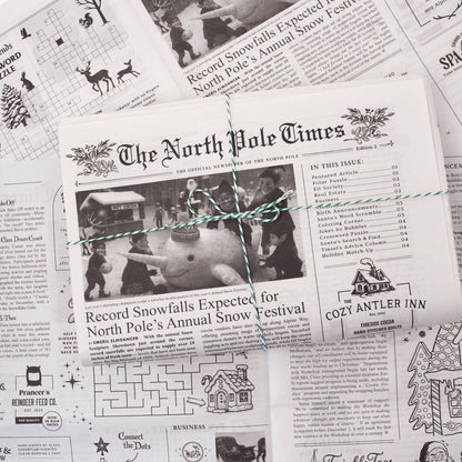 4pk North Pole Times Edition 2 - Newspaper and Gift Wrap