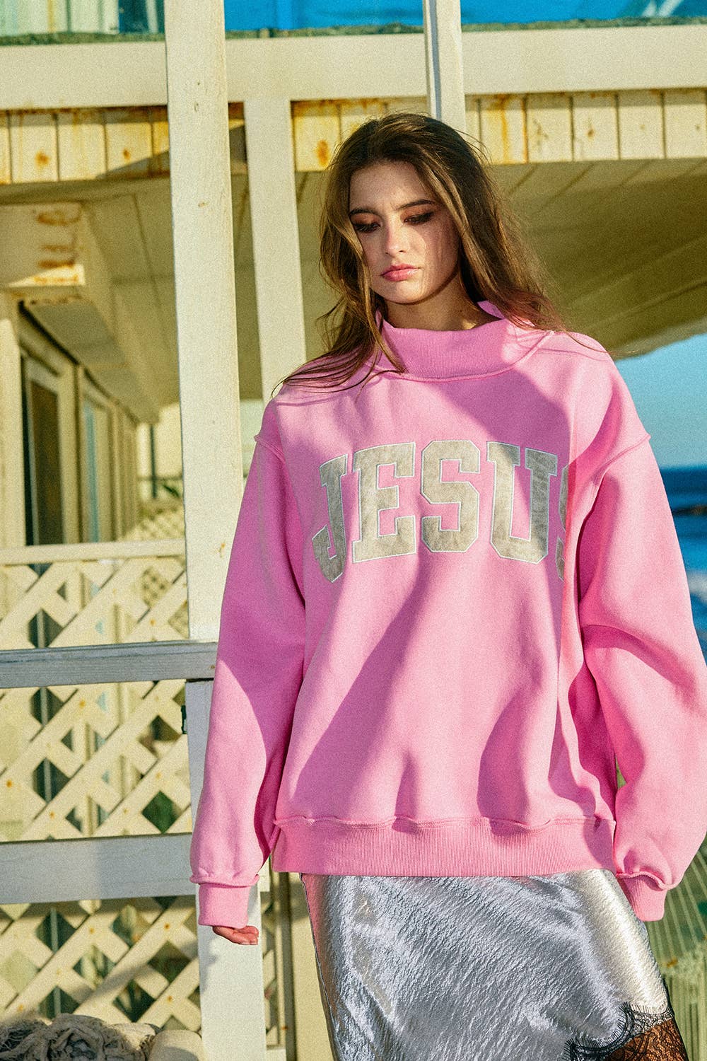 JESUS CAMO | Camo Embroidered Mockneck Sweatshirt
