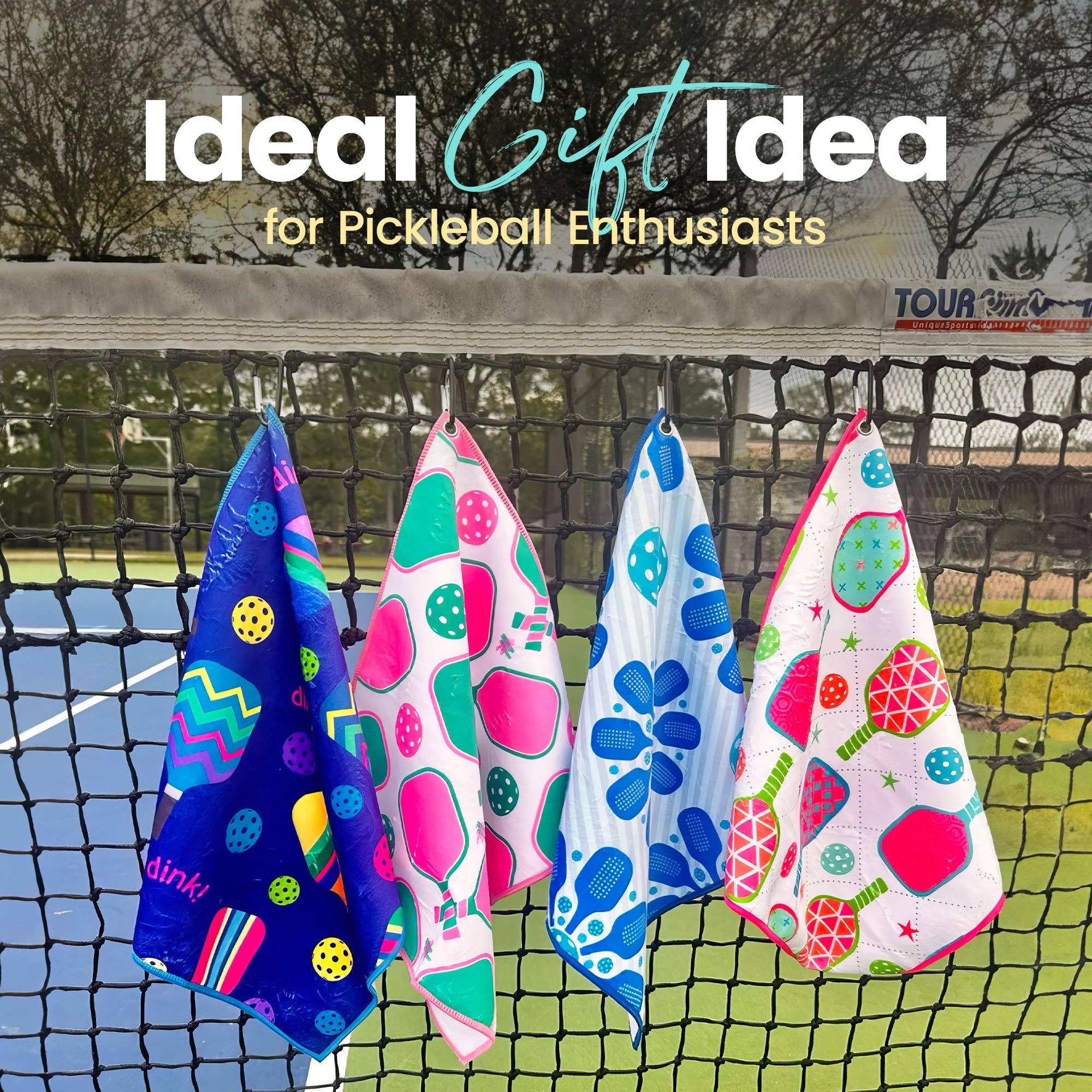 Pickleball Paw Print Microfiber/Cotton Athletic Towel