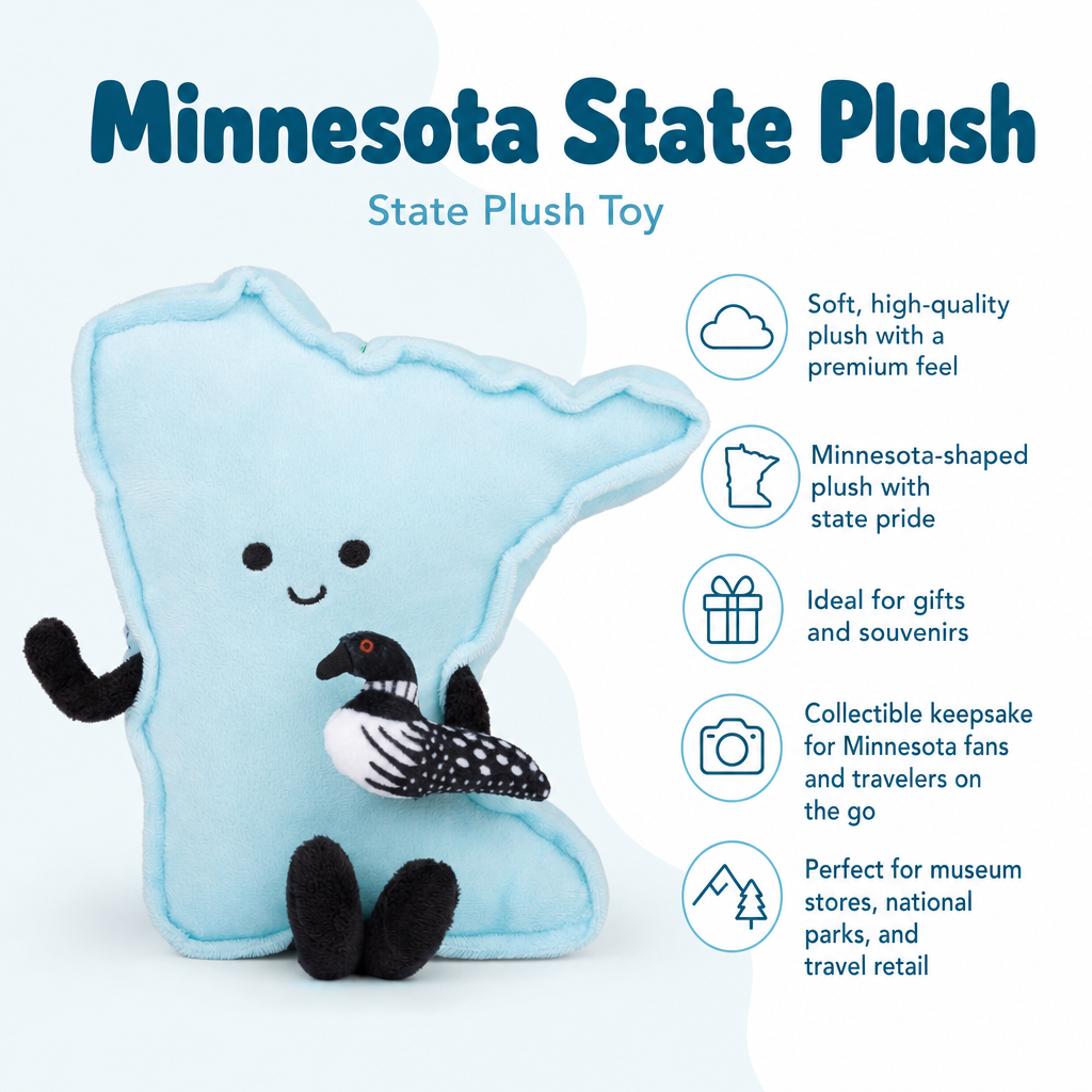 Minnesota State Plush with Tiny Loon