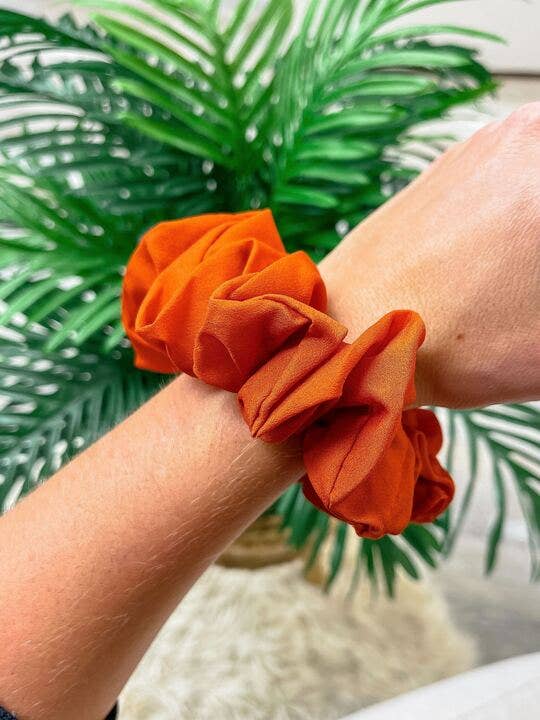 Game Day Solid Scrunchie - Burnt Orange