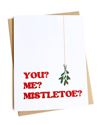 Mistletoe Funny Holiday Card for Couples Christmas Card