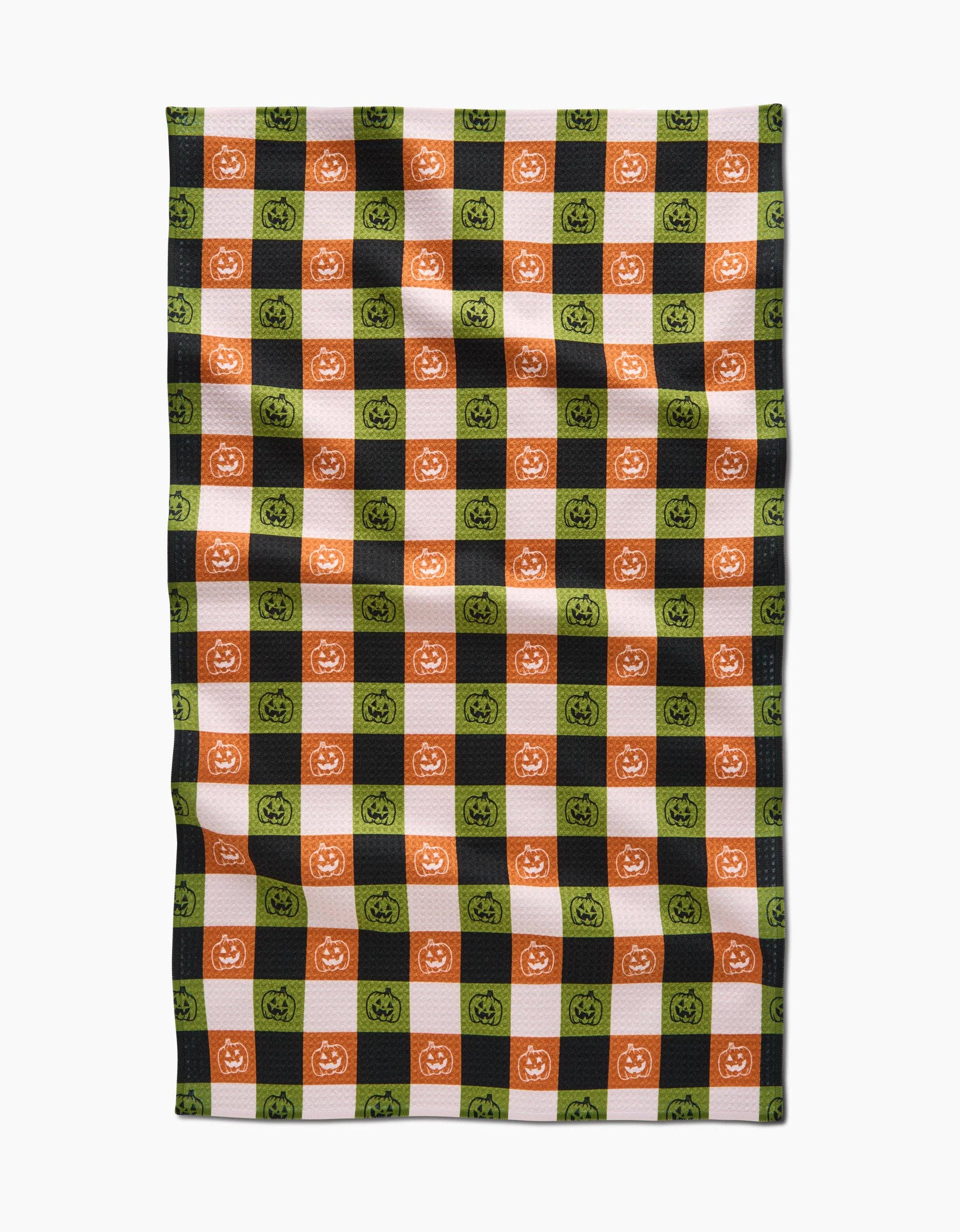 Jack-o-Lantern Checker Tea Towel