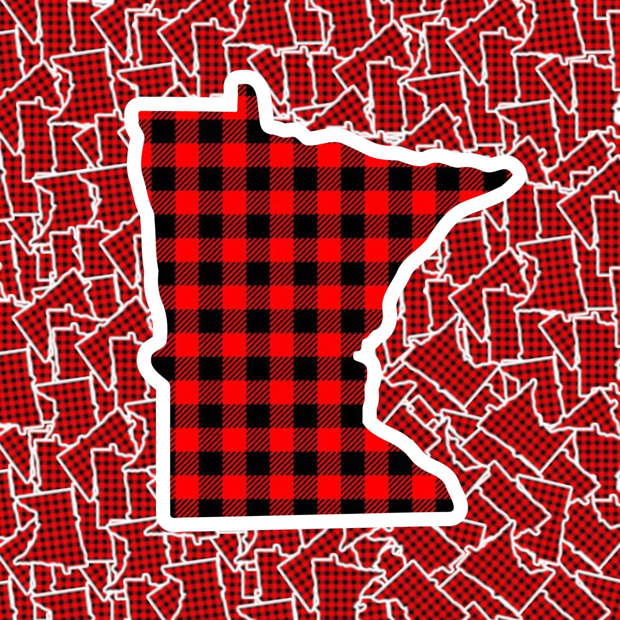 Minnesota Buffalo Plaid Sticker