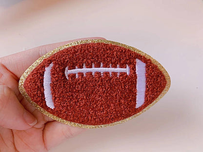 Small Iron on, chenille Football Patches