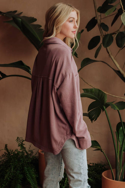 Lavender Washed Soft Button Up