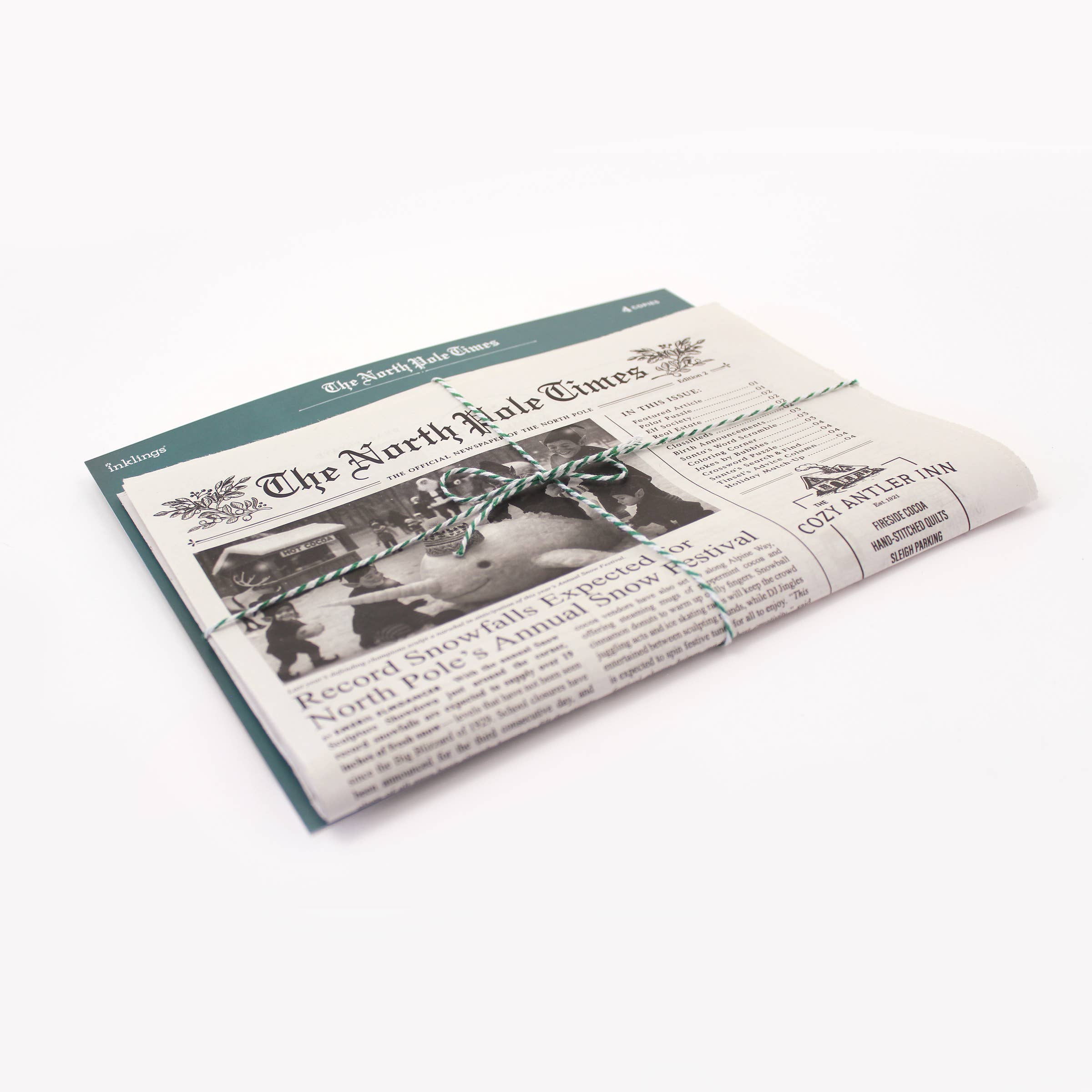 4pk North Pole Times Edition 2 - Newspaper and Gift Wrap