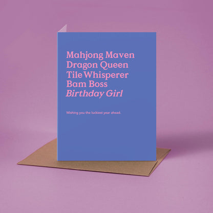 Mahjong Birthday Card