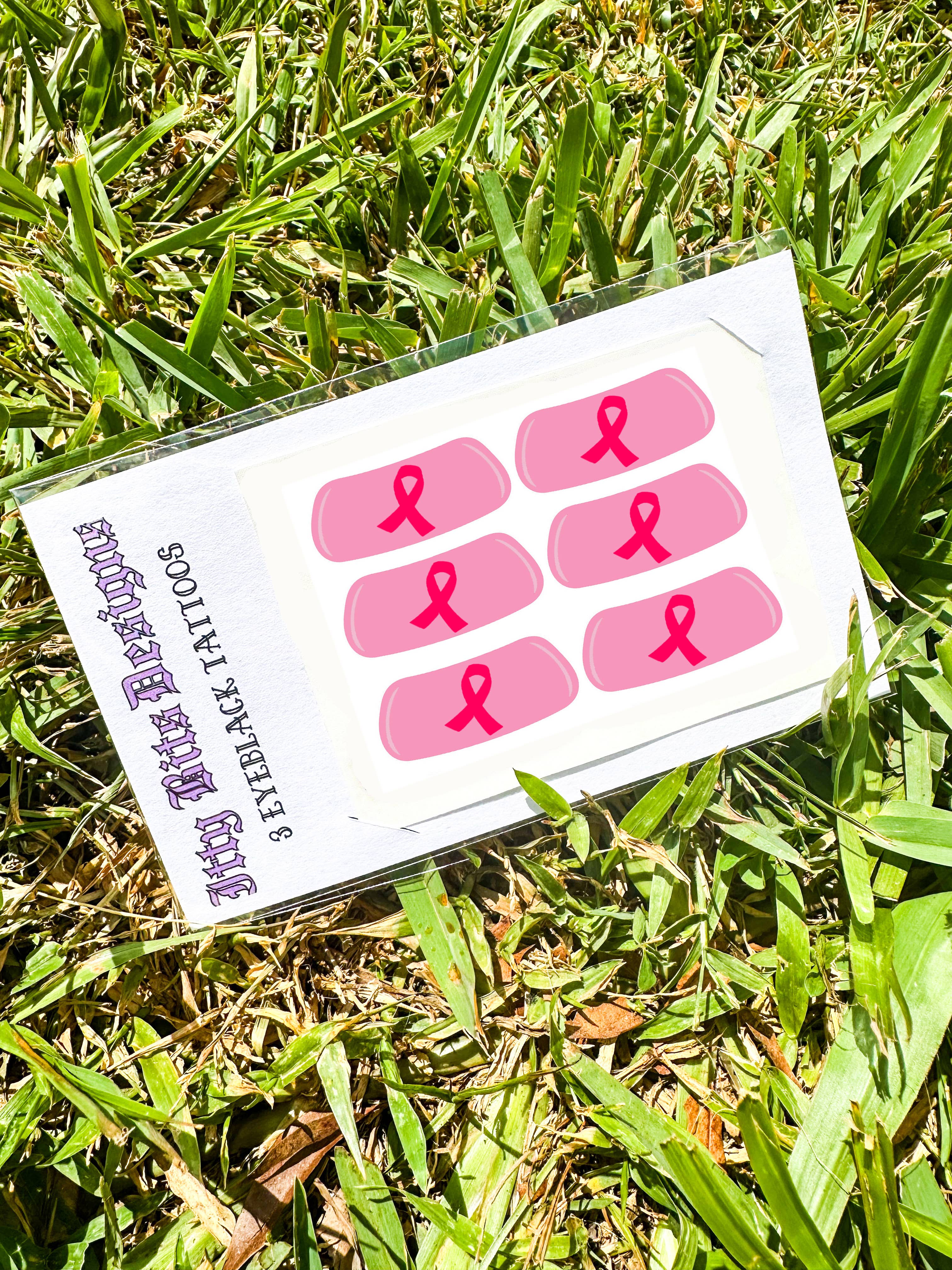 Breast Cancer Awareness Eye Black Temporary Tattoos