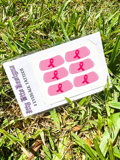 Breast Cancer Awareness Eye Black Temporary Tattoos
