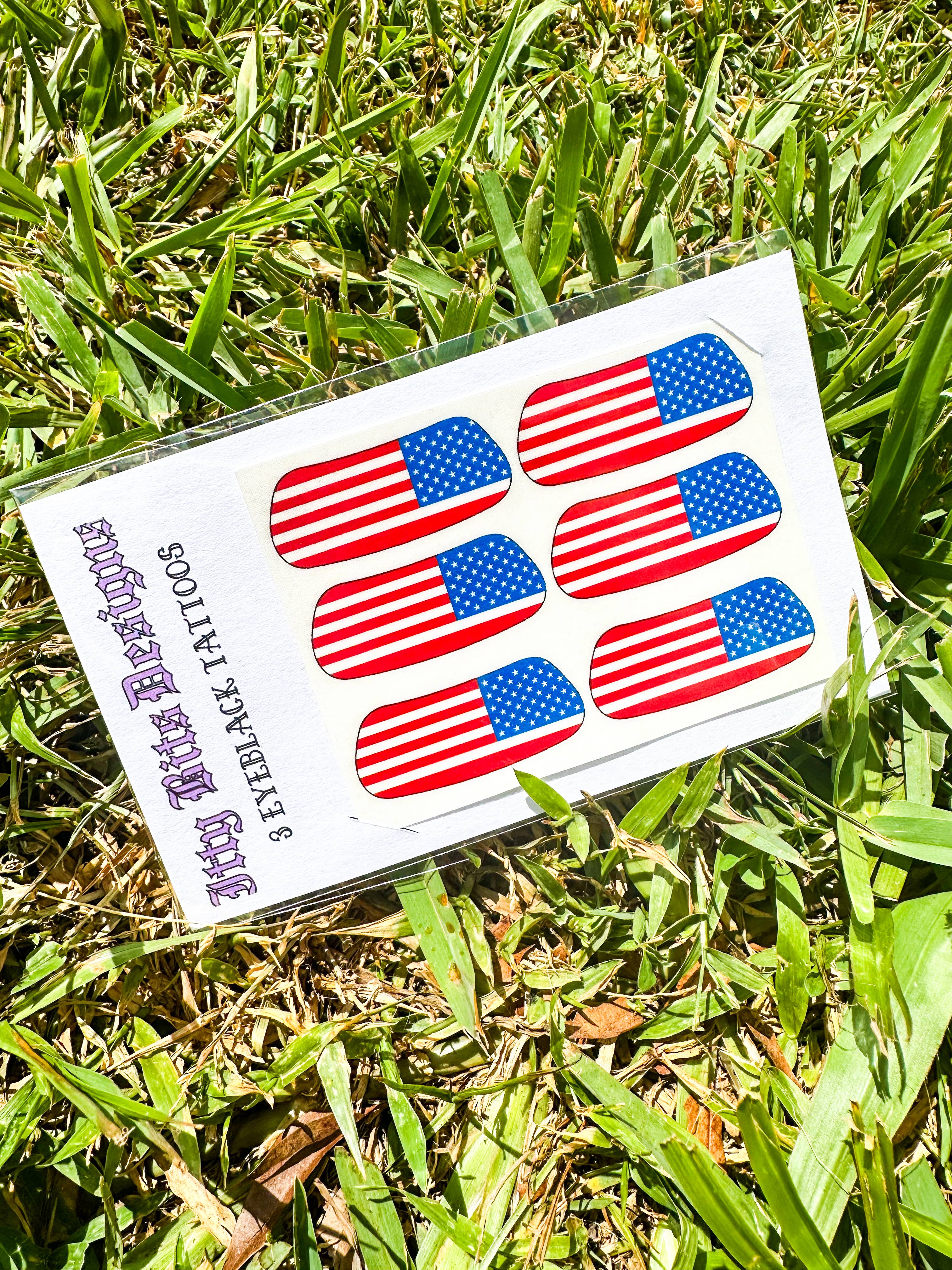 American Flag Eye Black Temporary Tattoos
