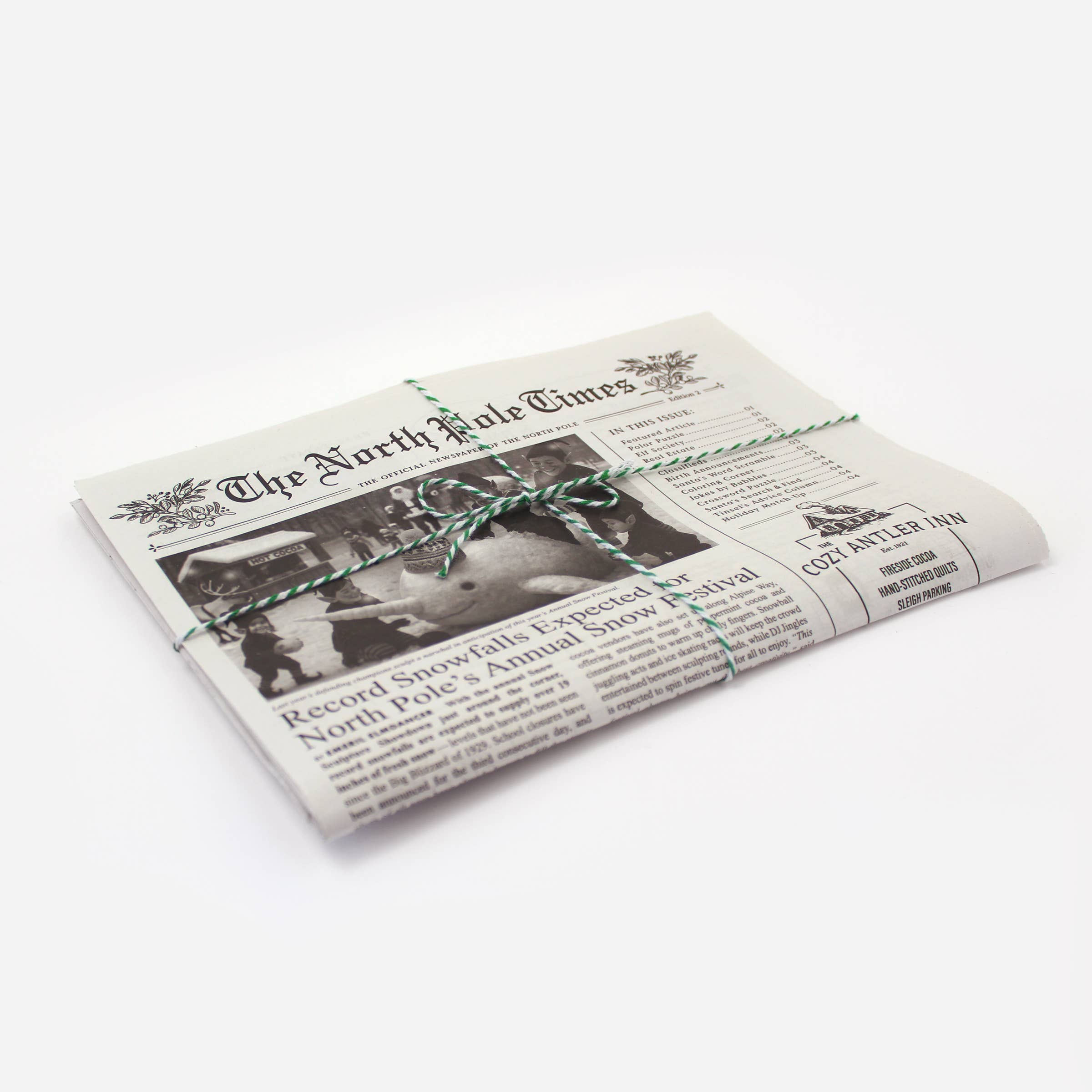 4pk North Pole Times Edition 2 - Newspaper and Gift Wrap