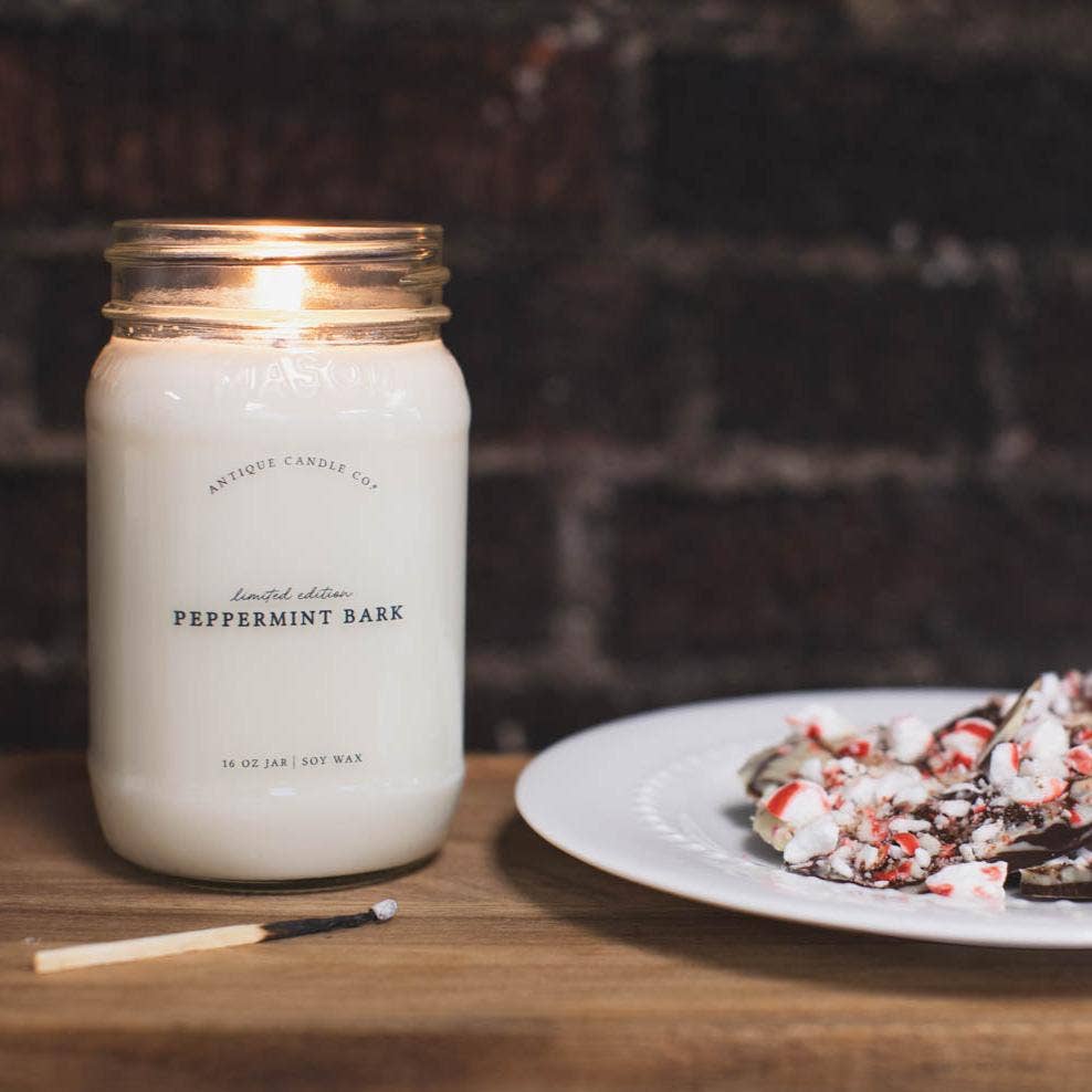 Peppermint Bark - Soy Wax Mason Jar Candle