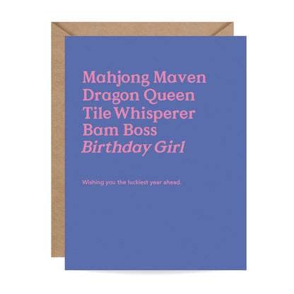 Mahjong Birthday Card