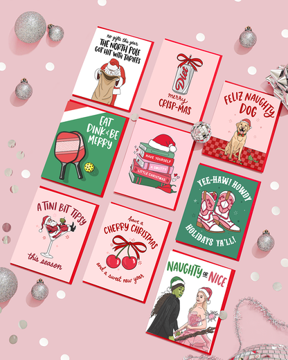 Eat Dink Be Merry Pickleball Christmas Holiday Card