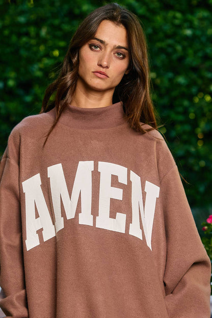 WWJD 'WWJD & AMEN' Reversible Mock Neck Sweatshirt