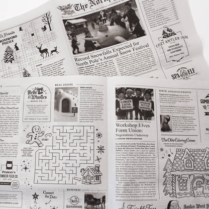 4pk North Pole Times Edition 2 - Newspaper and Gift Wrap