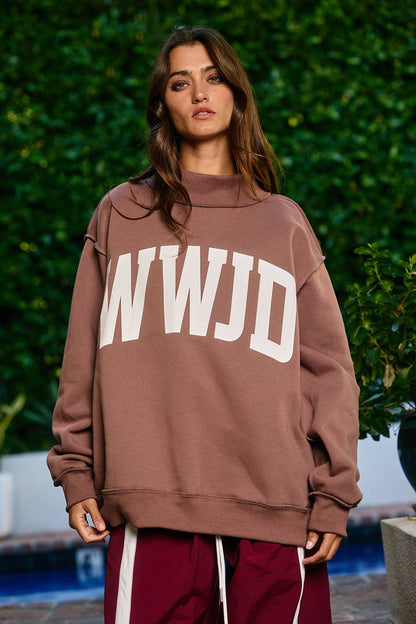 WWJD 'WWJD & AMEN' Reversible Mock Neck Sweatshirt