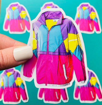 90s Windbreaker Sticker 1990 Fashion - Sticker for Nineties
