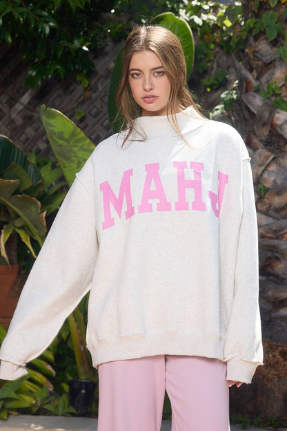 Reversible "MAHJ"&"BAM" MockNeck Sweatshirt