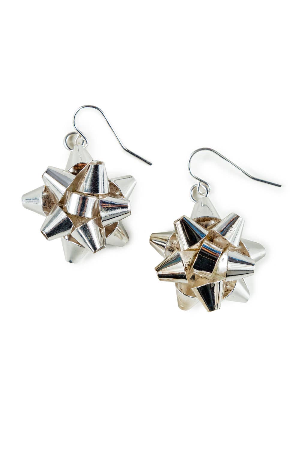 Silver Gift Bow Earrings