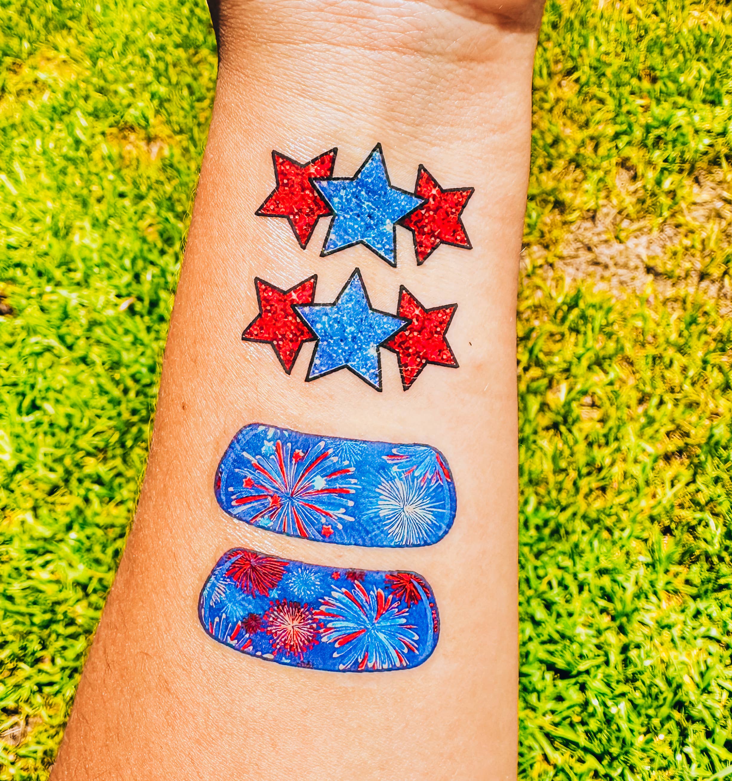 4th of July Stars Eye Black Temporary Tattoos