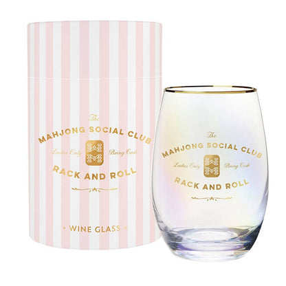 Gold Foil Stemless Wine Glass - Mahjong Social Club