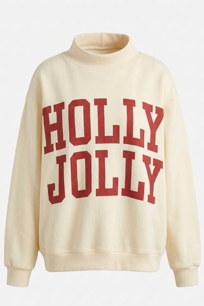 HOLLY JOLLY Reversible Mock-Neck