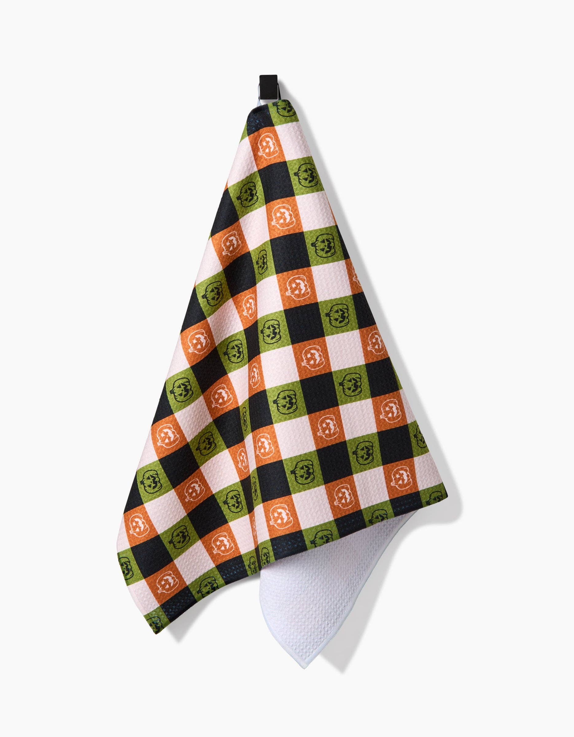 Jack-o-Lantern Checker Tea Towel