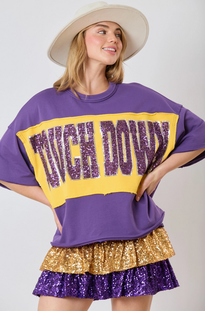 Touchdown Tee - Purple/Gold