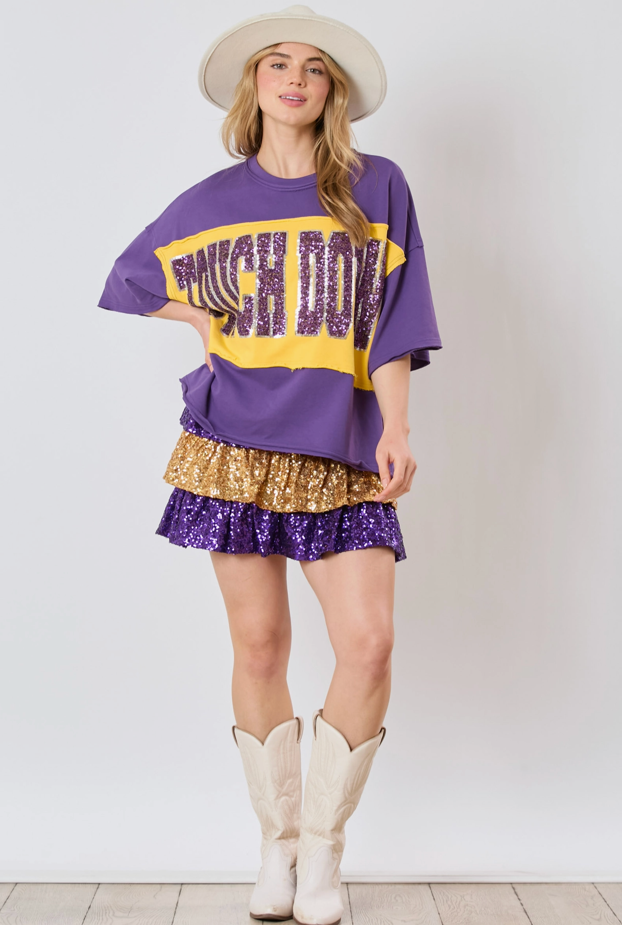 Touchdown Tee - Purple/Gold