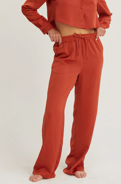 Relaxed Drawstring Waist Pants