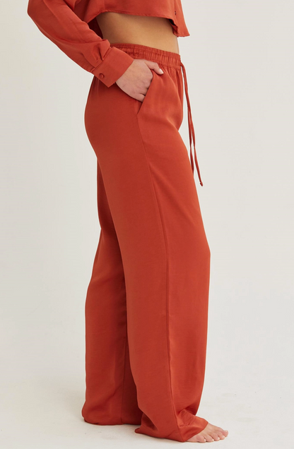 Relaxed Drawstring Waist Pants