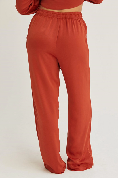 Relaxed Drawstring Waist Pants