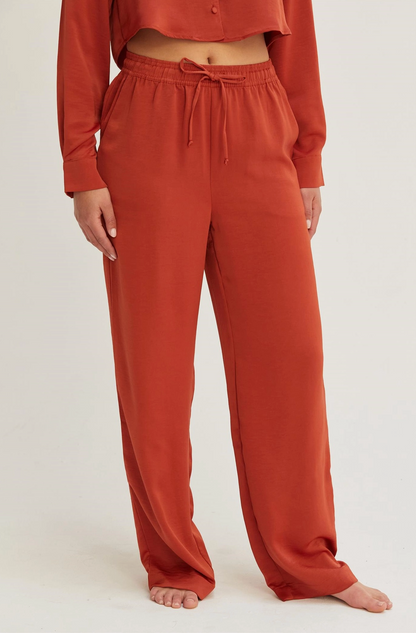Relaxed Drawstring Waist Pants