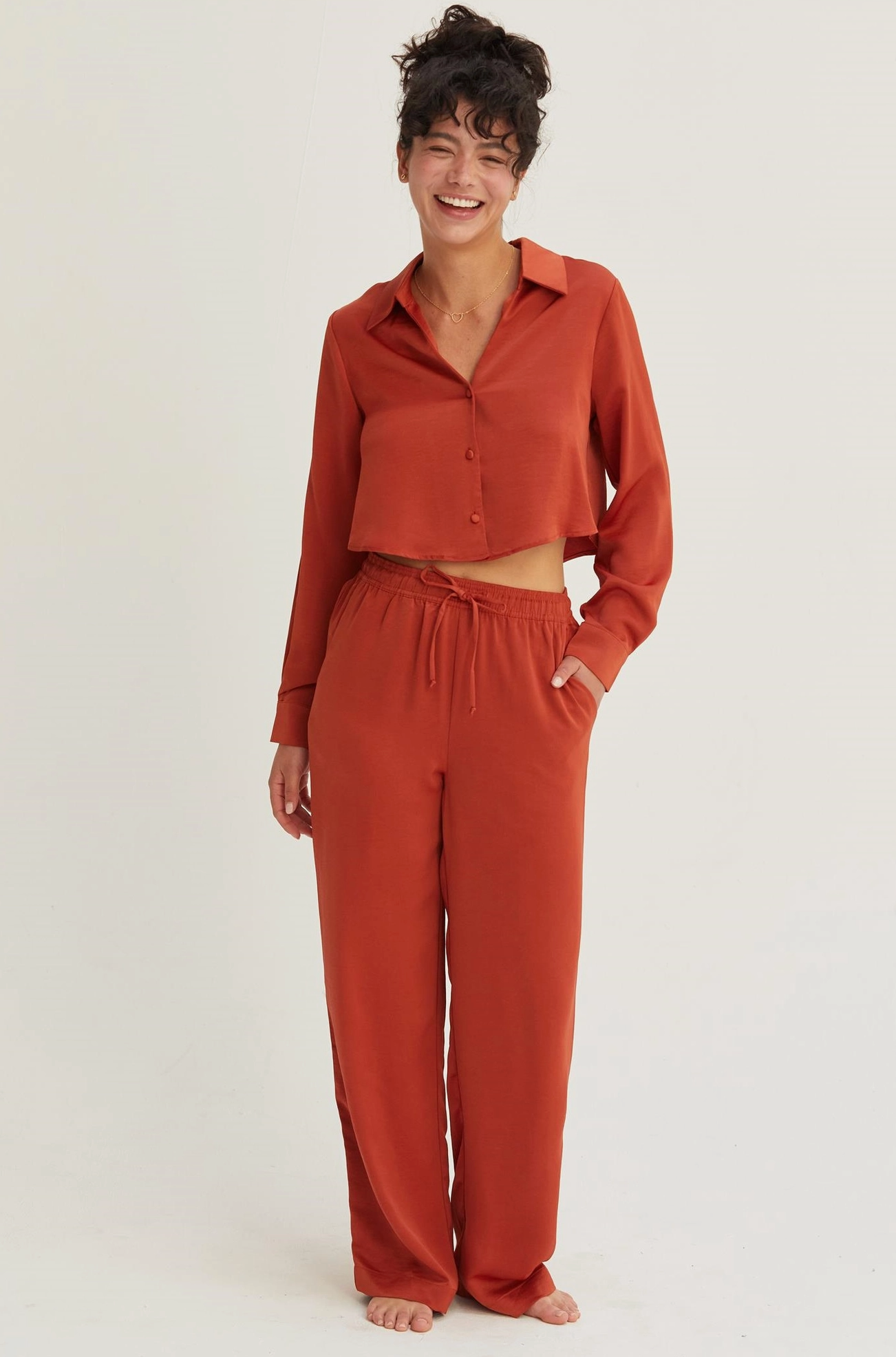 Relaxed Drawstring Waist Pants
