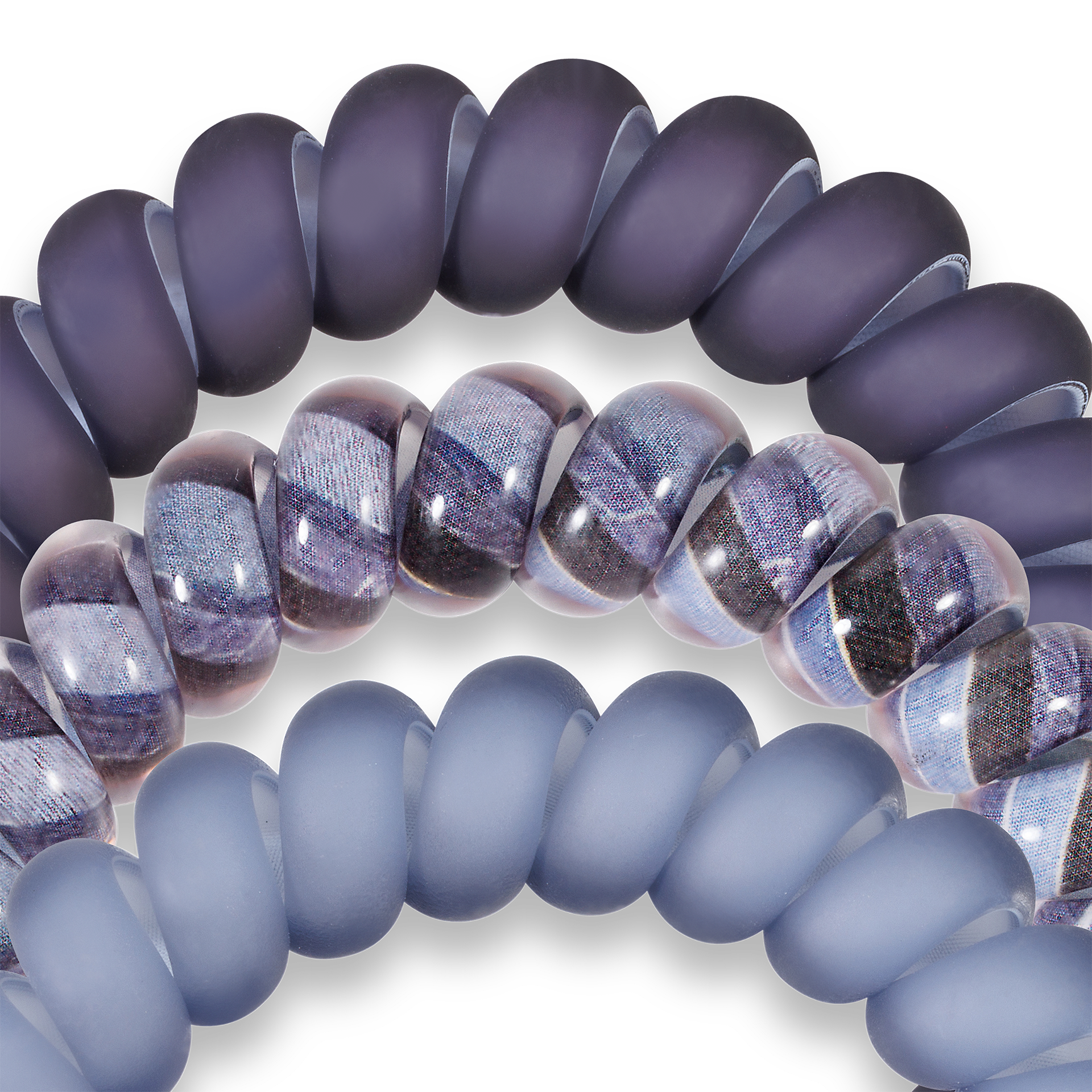Spiral Hair Coils | Large | Midnight Rain Hair Ties