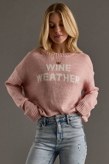 Lt. Pink Wine Weather Lightweight Sweater
