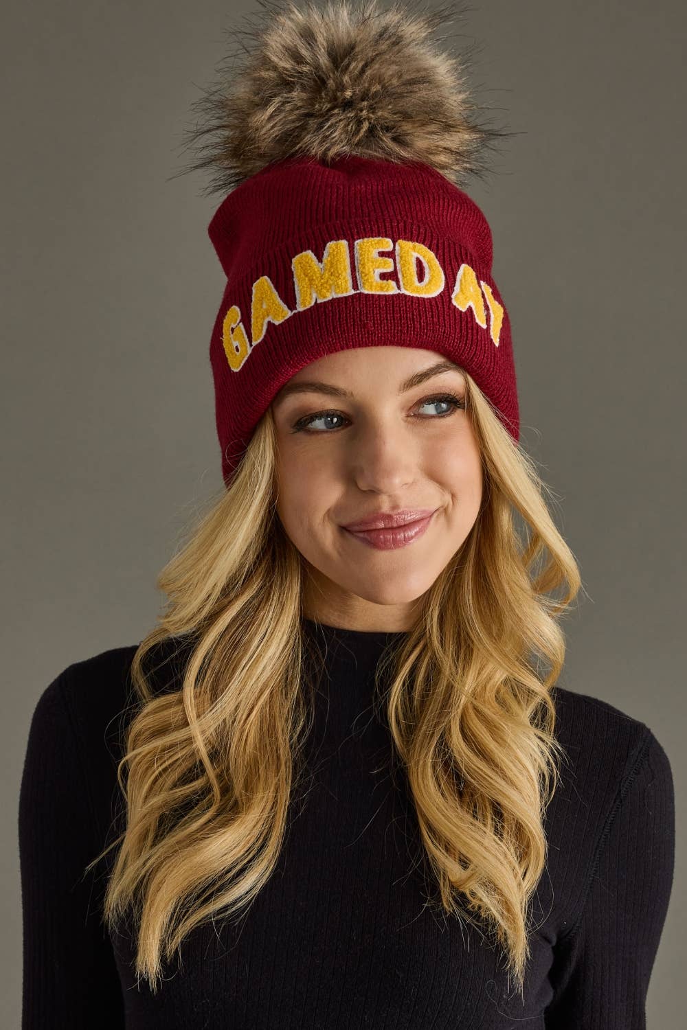 Crimson & Gold Game Day Pom Hat