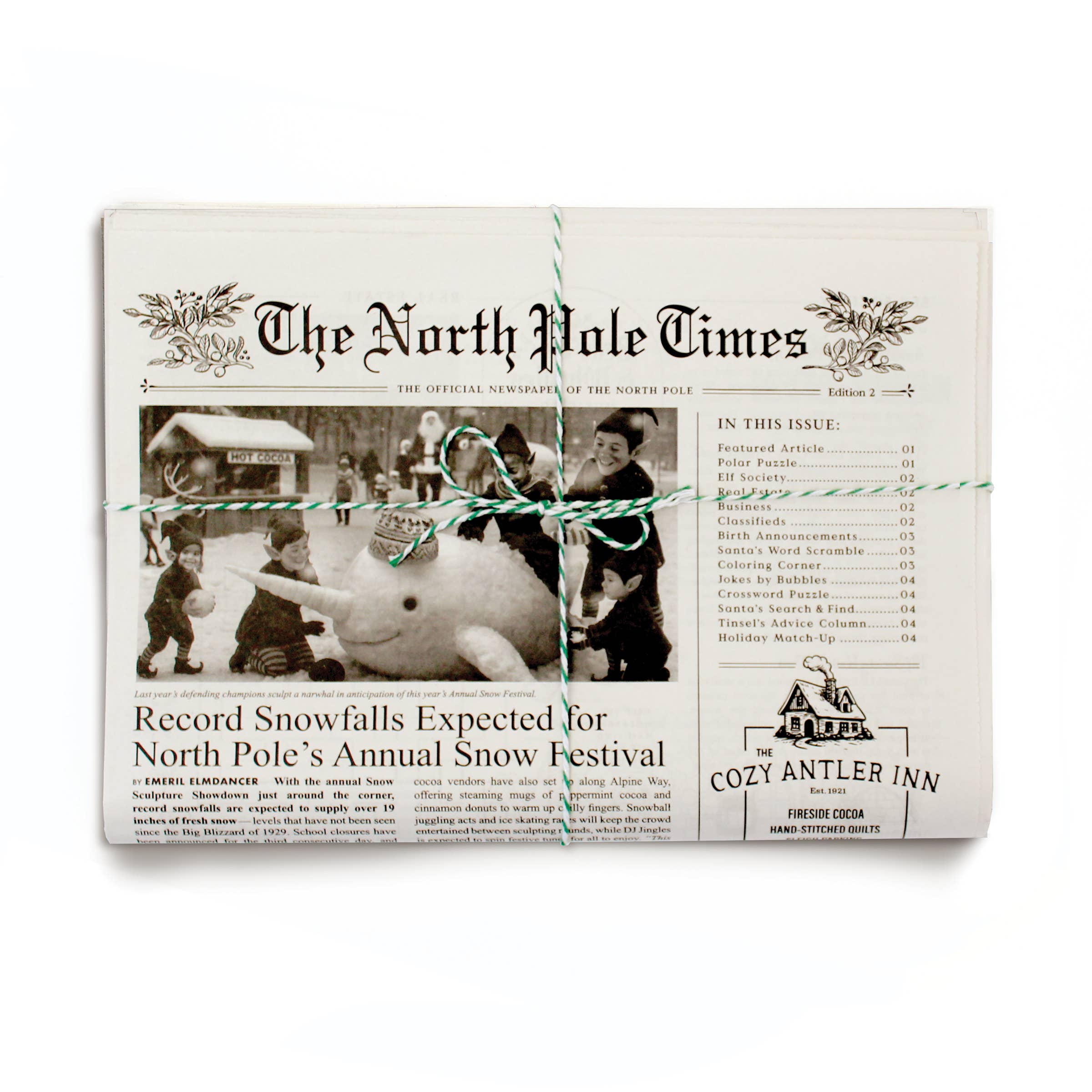 4pk North Pole Times Edition 2 - Newspaper and Gift Wrap