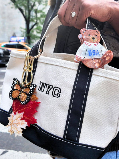 Hand-painted Maple Leaves Bag Charm + Keychain