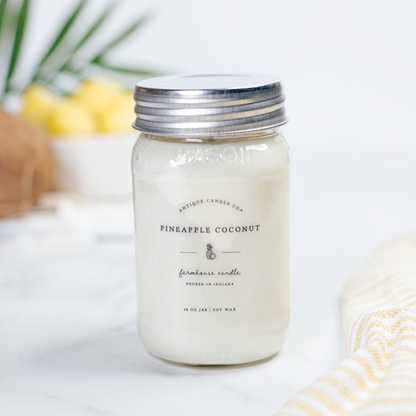 Soy Wax Mason Jar Candle - Pineapple Coconut