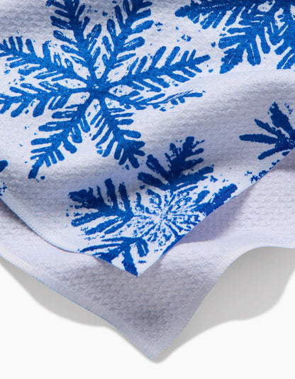 Snowy Days Blue Tea Towel