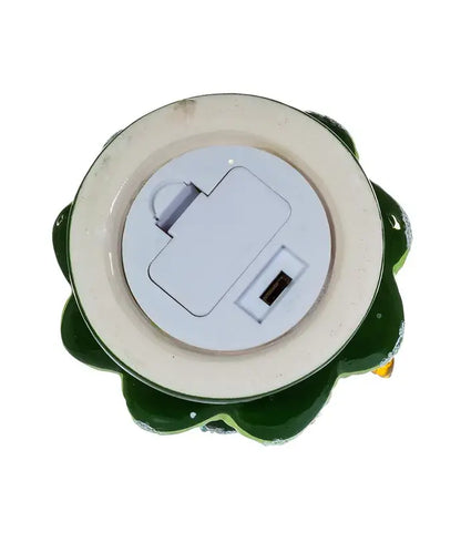 5.5"B/O GREEN LED TREE W/WHITE GLITTER ORNAMENT